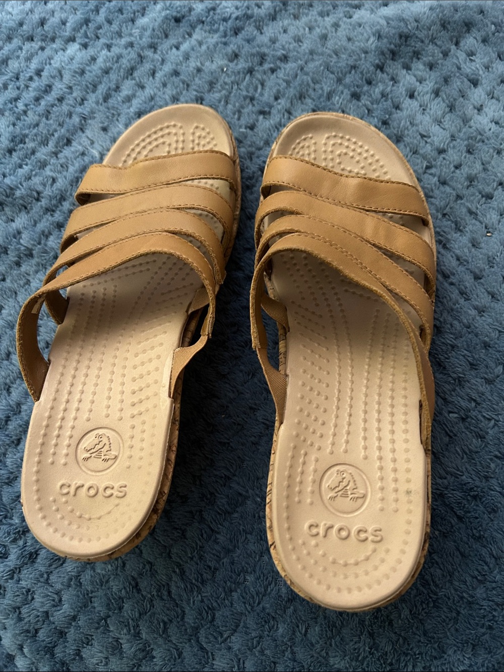CROCS Women's Tan Multi-Strap Comfort Sandals